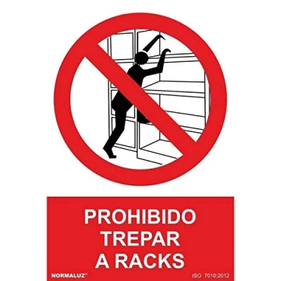 Imagen de Normaluz RD46639 Señal Adhesiva Prohibido Trepar A Racks Adhesivo de Vinilo 10x15 cm con CTE, RIPCI