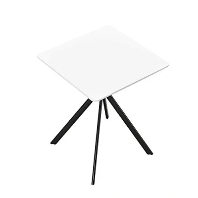 Imagen de [en.casa] Mesa de Comedor Blanco 60 x 75 cm Tablero MDF Lacado