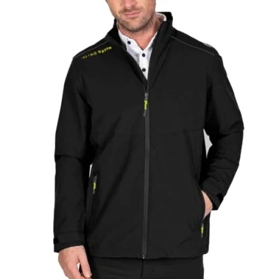Imagen de Island GREEN Chaqueta de golf impermeable para hombre, Negro, L