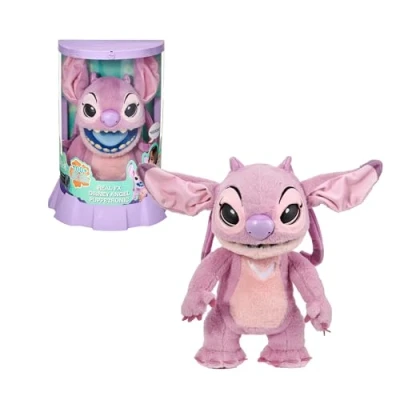 Imagen de Disney Angel Real FX Peluche de Lilo &amp; Stitch, Electrónico 45 cm, 100+ Combinaciones Acciones y Sonidos, Juguete Realista con Sensores Reacciones, 6+ años, Famosa (RE002000)
