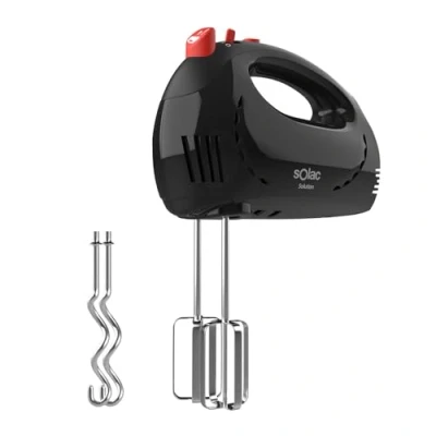 Imagen de Solac Solution BA5590 Batidora amasadora de 300W, con 5 velocidades, función turbo, 2 varillas batidoras y amasadoras, fácil montaje desmontaje, libre BPA