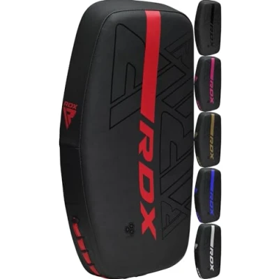 Imagen de RDX Thai Pads Paos Muay Kick Boxing Entrenamiento, Maya Hide Cuero Boxeo Almohadilla, Kara Curvo Escudo Manoplas para MMA Kicking Sparring Artes Marciales Taekwondo Combate Deportes Training Pad