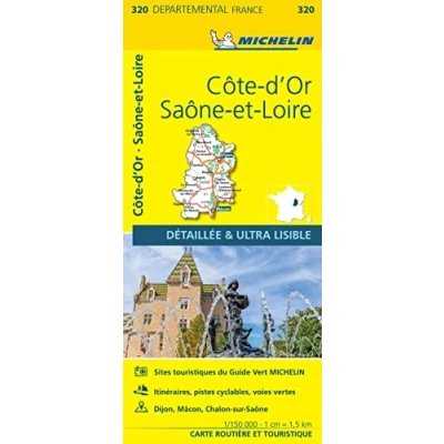 Imagen de Carte Départementale Côte d&#039;Or, Saône et Loire: Straßen und Tourismuskarte 1:150.000: 320 4