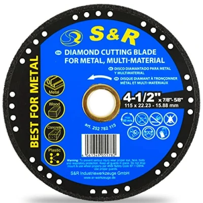 Imagen de S&amp;R Disco Diamantado 115 para Amoladora. corte Metal, Madera, Hierro, Plastico. Muela de Universal