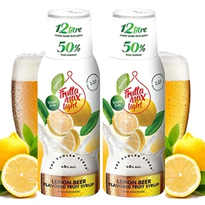 Imagen de 2 paquetes Light Bajo en carbohidratos Jarabe de fitness FruttaMax Azúcar Cero con Stevia 50 60% Contenido Fruta (2x500ml) (2 x Limón Radler Light)