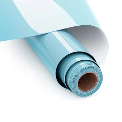 Imagen de Vinilo Textil Termoadhesivo,Azul Claro HTV Película de 30 x 365 cm Rollo Transferencia Calor Vinilo, Termoadhesivo para Cricut y Silhouette Cameo