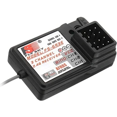Imagen de YUNIQUE GREEN CLEAN POWER Flysky FS GR3E 2.4G 3CH GT2/GT3B/T6 Receptor Compatible Señal Estable para Coches RC y helicópteros RC, Negro
