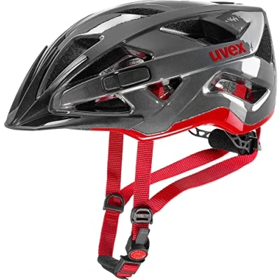 Imagen de uvex active, casco todoterreno seguro unisex, ajuste de talla individualizado, luz LED opcional, anthracite red, 52 57 cm