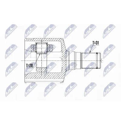 Imagen de NTY NPW FR 095 Junta Homocinética Transmisión automática Eje delantero, izquierda FORD: S Max Mk1