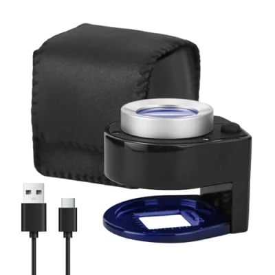 Imagen de Lupa de Mano 10x 30x con Escala Regla luz LED joyería