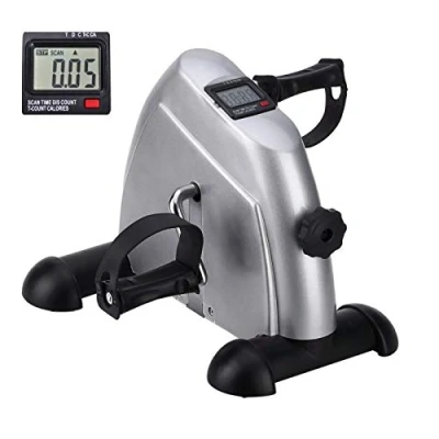 Imagen de Mini Bicicleta estática para Brazos y piernas con Pantalla LCD, Plata, Compact