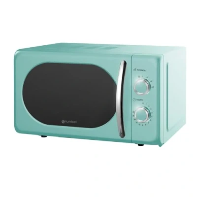 Imagen de Grunkel Microondas de 20L capacidad MW 20 con diseño vintage y 5 niveles potencia Función descongelación temporizador 700W (Azul)
