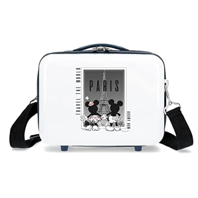 Imagen de Disney Mickey y Minnie Travel the World Paris Neceser Adaptable Blanco 29x21x15 cms Rígido ABS 9,14L 0,8 kgs