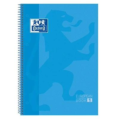 Imagen de Oxford, Cuaderno A4, cuadricula 5x5, tapa extradura, microperforado, libreta A4 Europeanbook 1, color turquesa