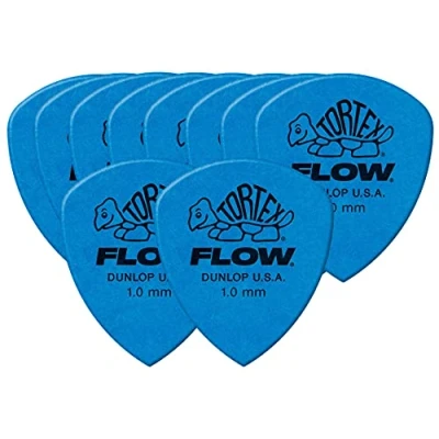 Imagen de Puas para Guitarra Eléctrica DUNLOP TORTEX FLOW 558R100 Azul pack 10 unidades Rockmusic España
