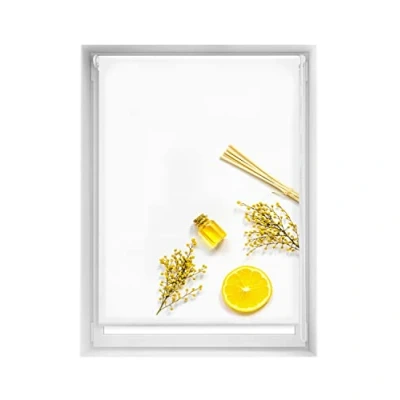 Imagen de Blindecor Easy estores opacos sin taladrar Estampados Estor Blackout Estampado Digital, Citron, 100 x 150 cm (Ancho por Alto). Tamaño de la Tela 97 145 cm. Persianas enrollables térmicas