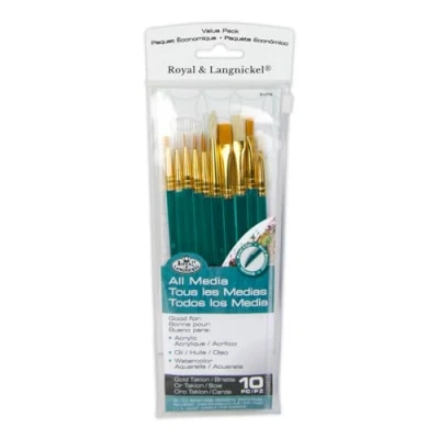 Imagen de Royal &amp; Langnickel Super Value Set de brochas pelo natural, 10 piezas