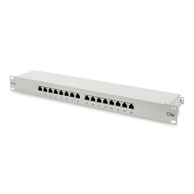 Imagen de DIGITUS Patchpanel Cat 5e, 16 puerto, 19&quot;, 1U, blindado, Gris