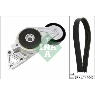 Imagen de INA 529 0429 10 Juego de correas trapeciales poli V Revisar/sustituir poleas libres del alternador VOLKSWAGEN: Passat B6 Berlina, Golf 5, Touran I