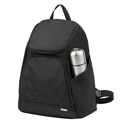 Imagen de Travelon Mochila clásica antirrobo, Negro , 9&quot; x 12.5&quot; 3.5&quot; Center Height:9.5&quot;, antirrobo