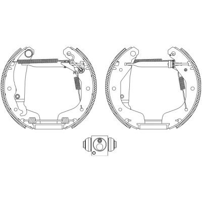Imagen de TEXTAR Shoe Kit Pro 84044801 frenos, disco de tambor con cilindro freno rueda, accionador OPEL: Corsa B Hatchback, Tigra Coupé