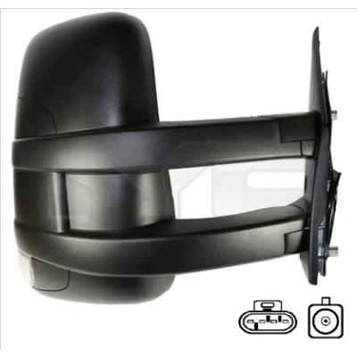 Imagen de Espejo retrovisor Tyc 315 0017 derecha para ajuste manual espejo, convexo, brazo largo de con antena IVECO: DAILY 5 Pritsche/Fahrgestell