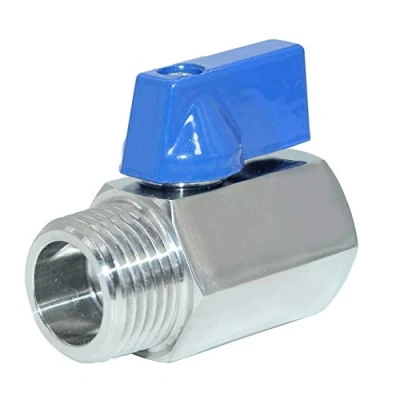 Imagen de Mini válvula de bola cierre, 3/4 &quot;MxF, acero inoxidable 316