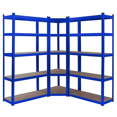 Imagen de Arebos Juego de 3 estanterías para Cargas Pesadas Combinación esquineras Capacidad Carga hasta 875 kg Montaje Mediante Sistema Enchufe Robusta construcción metálica