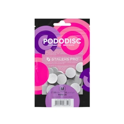 Imagen de Staleks Pro, Limas esponjas desechables para disco de pedicura PODODISC 25 piezas. (Diameter 20 mm)