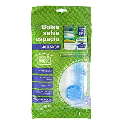 Imagen de COM FORT HOUSE Bolsas de Vacío para Ropa Paquete 6 unidades Cierre Hermético Sellado Impermeable Inflador Incluído (40cm x 50cm)