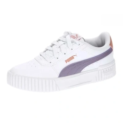 Imagen de Puma Carina 2.0 Unisex Zapatillas para niños, Talla: 33, White/pale plum/deeva peach Zapatos