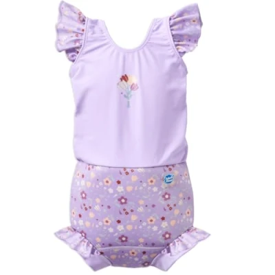 Imagen de Splash About Happy Nappy bañador con Volantes, Lilac Spring, 2 3 años