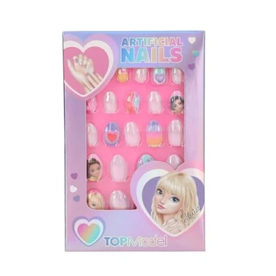 Imagen de Depesche 13145 TOPModel Beauty and Aurora, Autoadhesivas, en Bonitos diseños, 24 uñas Artificiales Varios tamaños, Multicolor, One Size