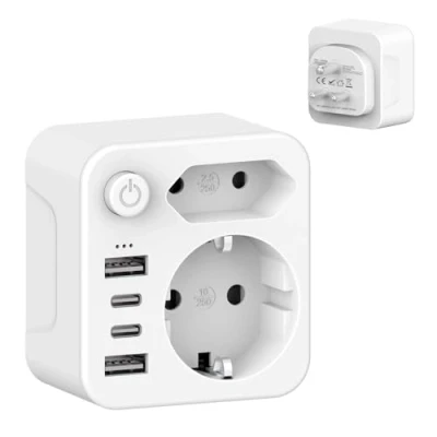 Imagen de ZENIJUST Adaptador Enchufe India De Viaje para India, Tipo D, Sri Lanka, Nepal,