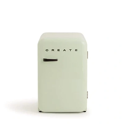 Imagen de CREATE / RETRO FRIDGE 83.5 BLACK/Frigorífico verde pastel maneta negra 98W, bajo consumo, 2 estantes, regulador temperatura, botellero, 56x54x84cm