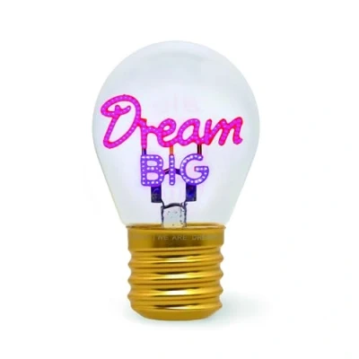 Imagen de Legami Lámpara de mesa en forma bombilla, recargable con cable USB, sin cable, imitación tema Dream Big, 6.8 x 10.3 cm