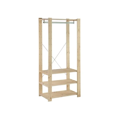 Imagen de Perchero de Ropa Evolution Madera Maciza Pino con 3 baldas.