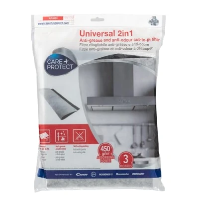 Imagen de Accesorio Campana Extractora Care + Protect KFU6903, Filtro Universal 2 En 1, Antigrasa y Antiolores, Autoextinguible, Recortable,