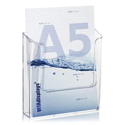 Imagen de VITAdisplays® Soporte de pared para folletos DIN A5, transparente (NE 160WA)