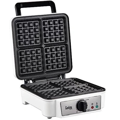 Imagen de Gadgy Gofrera Profesional Apta Para 2 Gofres De Bruselas Waflera Con Recubrimiento Antiadherente Maquina Blanca 1200 W Waffle Maker
