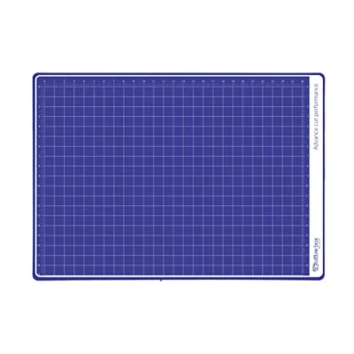 Imagen de Office Box Plancha de Corte Protectora con Grosor 3mm, Auto cicatrizante Cuadrícula y Reglas Impresas, Protector Mesa, Lavable muy Resistente. (Azul, A4)