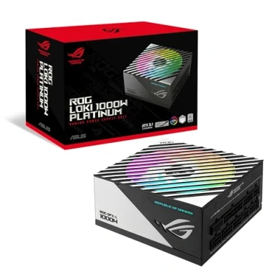 Imagen de ASUS ROG Loki SFX L 1000W Platinum Fuente de alimentación modular (80+ Platinum, Lambda A, ventilador PWM ARGB 120mm, Aura Sync, ATX 3.0, compatible con PCIe 5.0, 10 años garantía)
