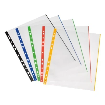 Imagen de Herlitz 10914422 Cartera para documentos (A4, polipropileno, transparente con borde de colores, 10 unidades)