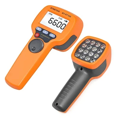 Imagen de BTMETER Estroboscopio digital de mano BT DT10S, LED Flash estroboscópico tacómetro estroboscópico, 60 49999 FPM velocímetro Hz probador