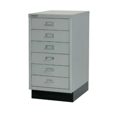 Imagen de Serie 39 MultiDrawer™, con zócalo, DIN A3, 6 cajones, plateado, negro.