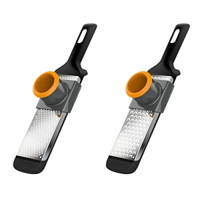Imagen de Fiskars Juego de Ralladores mano, 2 piezas, Grueso y fino, Metal/plástico, Functional Form, 1014413
