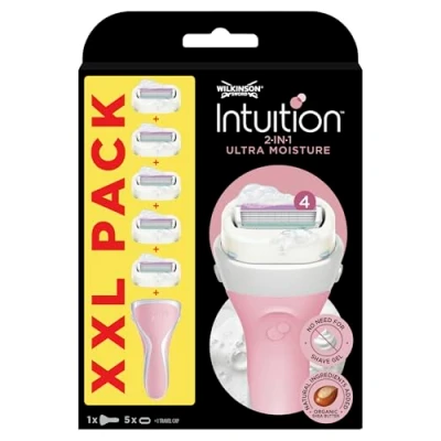Imagen de WILKINSON SWORD Intuition Ultra Moisture para mujeres No necesita gel de afeitado Mango afeitar + 5 recambios cuchillas