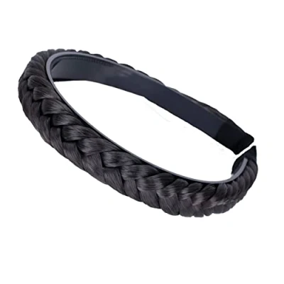 Imagen de CAISHA Diadema Trenzada Tocado Accesorios Para El Cabello Pedazo De Negro Marrón HHR13