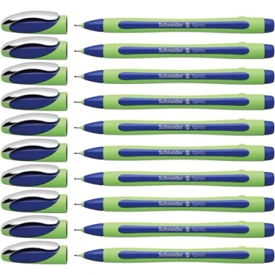 Imagen de Schneider Xpress Pluma estilográficas, Azul y Verde, Paquete de 10