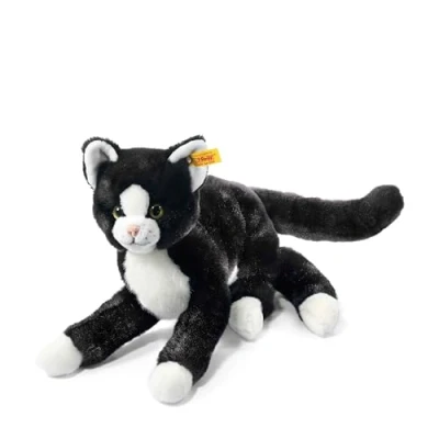 Imagen de Steiff 099366 Mimmi, Peluche Gato Sentado (30 cm), Color Negro y Blanco